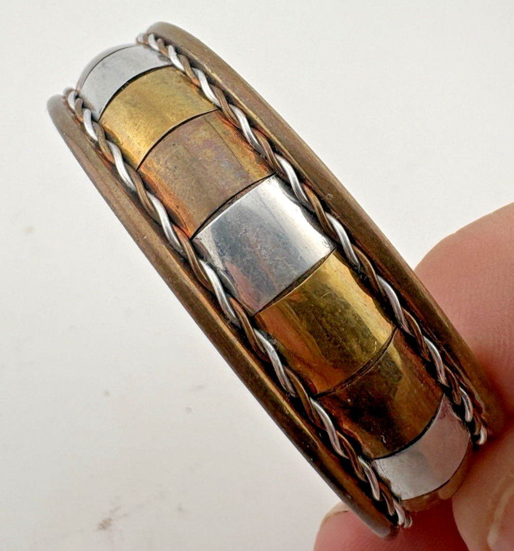 Ashtadhatu Copper Brass Silver Healing Bangle Cuff Bracelet Spiritual Boho MCM